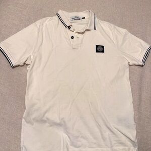 Stone Island Men’s Slim Fit  size Medium white polo shirt